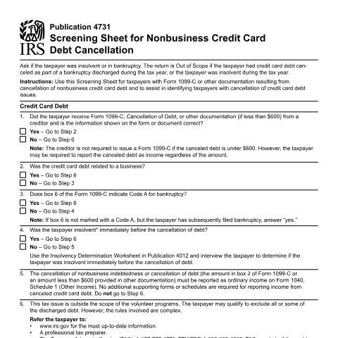 Document preview: IRS Publication p4731 — IRS, United States (CERFA n°PUB-4731)