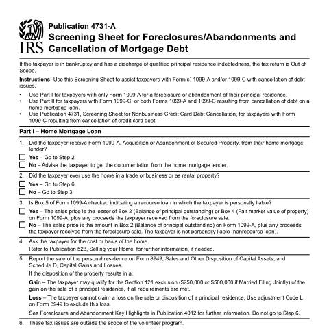 Document preview: IRS Publication p4731a — IRS, United States (CERFA n°PUB-4731A)