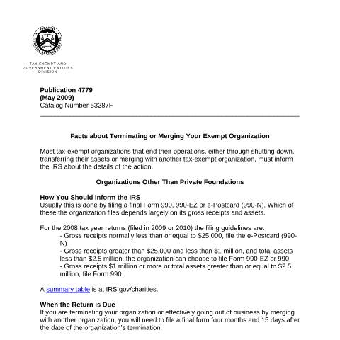 Document preview: IRS Publication p4779 — IRS, United States (CERFA n°PUB-4779)