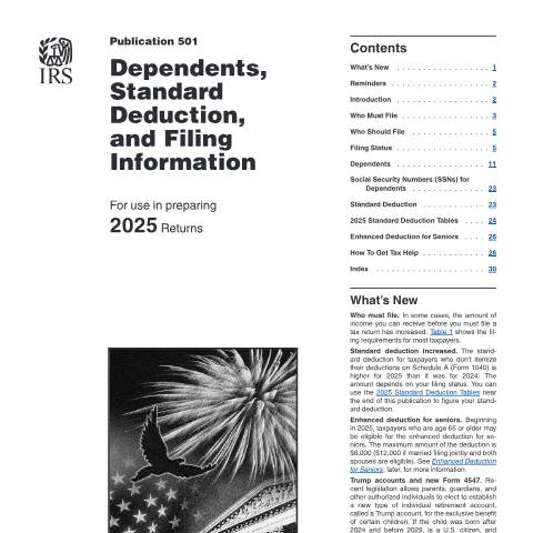 Document preview: IRS Publication p501 — IRS, United States (CERFA n°PUB-501)