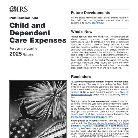 Document preview: IRS Publication p503 — IRS, United States (CERFA n°PUB-503)