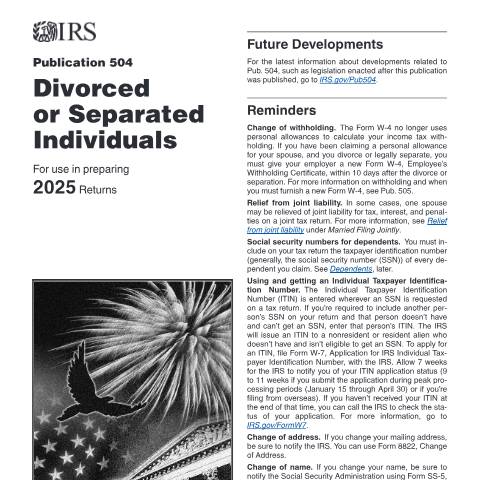 Document preview: IRS Publication p504 — IRS, United States (CERFA n°PUB-504)
