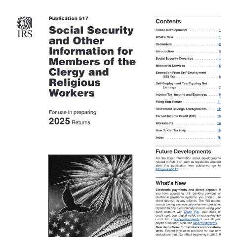 Document preview: IRS Publication p517 — IRS, United States (CERFA n°PUB-517)