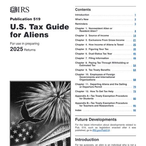 Document preview: IRS Publication p519 — IRS, United States (CERFA n°PUB-519)