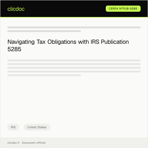 Document preview: IRS Publication p5285 — IRS, United States (CERFA n°PUB-5285)