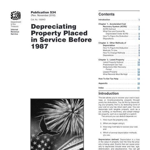 Document preview: IRS Publication p534 — IRS, United States (CERFA n°PUB-534)