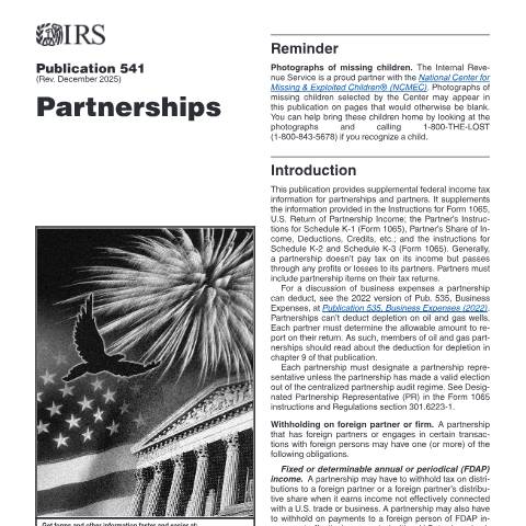 Document preview: IRS Publication p541 — IRS, United States (CERFA n°PUB-541)