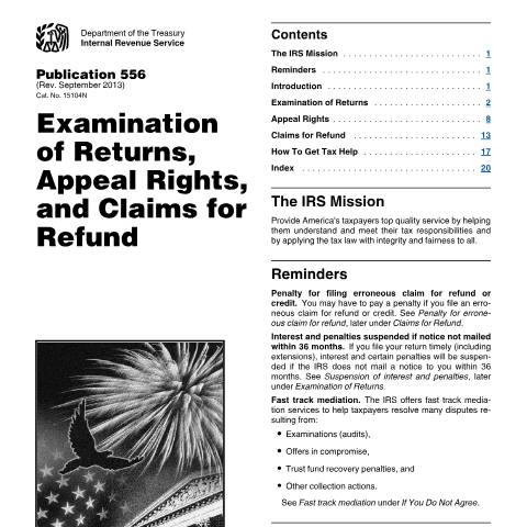 Document preview: IRS Publication p556 — IRS, United States (CERFA n°PUB-556)