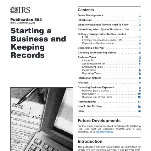 Document preview: IRS Publication p583 — IRS, United States (CERFA n°PUB-583)