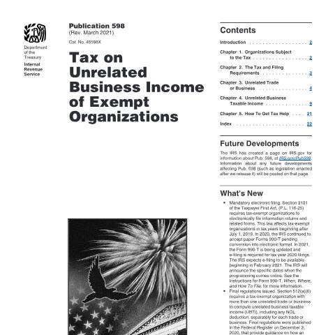 Document preview: IRS Publication p598 — IRS, United States (CERFA n°PUB-598)