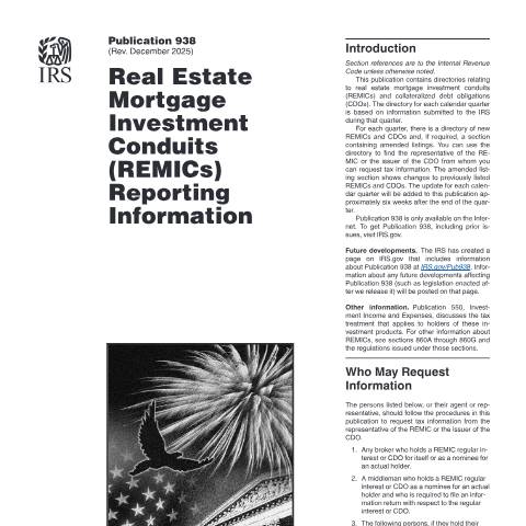 Document preview: IRS Publication p938 — IRS, United States (CERFA n°PUB-938)