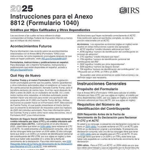 Document preview: IRS Instructions i1040s8s — IRS, United States (CERFA n°INST-1040S8S)