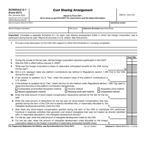 Document preview: IRS Form f5471sg1 — IRS, United States (CERFA n°5471SG1)