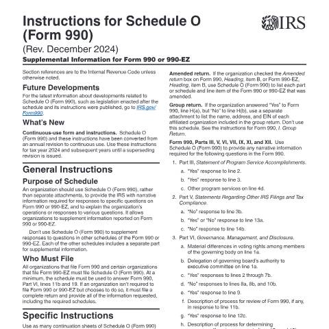 Document preview: IRS Instructions i990so — IRS, United States (CERFA n°INST-990SO)