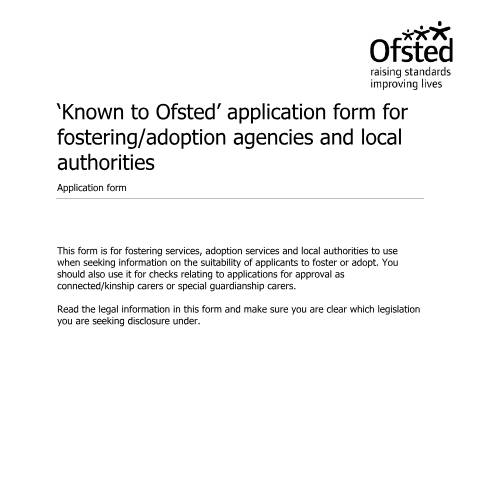 Document preview: Fostering and adoption: seeking information from Ofsted — Ofsted, United Kingdom