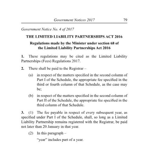 Document preview: 4_Limited Liability Partnership (Fees) — Document, Mauritius (CERFA n°4_Limited-Liability-Partnership-Fees)