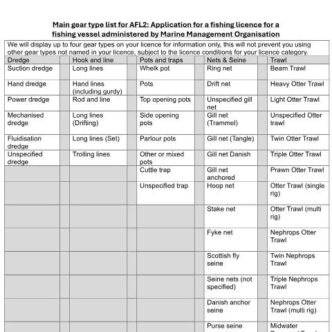 Document preview: Fishing Vessel Licensing Forms — Marine Management Organisation, United Kingdom