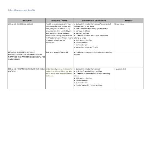 Document preview: Other social aids — Document, Mauritius (CERFA n°Other-social-aids)