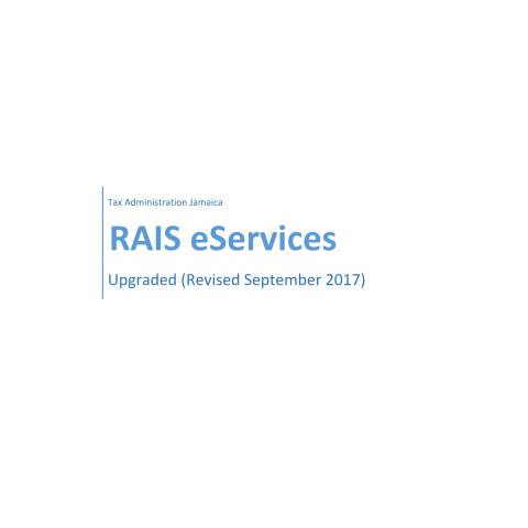 Document preview: Use RAiS eServices — Guide, Jamaica (CERFA n°Guide+-+RAIS+eServices+28092017)
