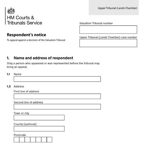 Document preview: Respondent's notice: Form T386 — HM Courts & Tribunals Service, United Kingdom