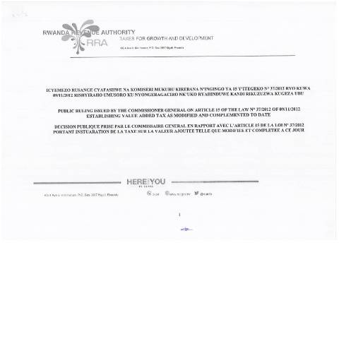 Document preview: rulling ii — Document, Rwanda (CERFA n°rulling_ii)