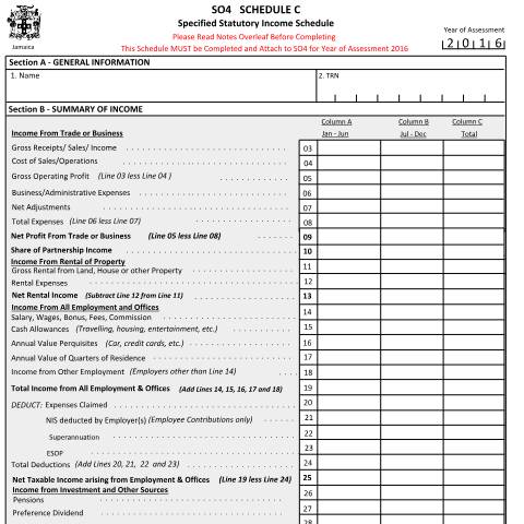 Document preview: S04 Schedule C — Form, Jamaica (CERFA n°s04_schedule_c)
