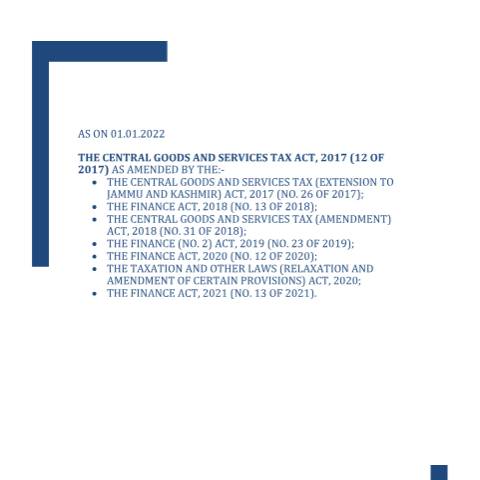 Document preview: CGST Act 2017 amended 01012022 — gst_faq, India (CERFA n°CGST-Act-2017-amended-01012022)