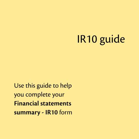 Document preview: IR10 guide — Income tax, Managing my tax, New Zealand (CERFA n°IR10G)