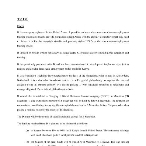 Document preview: TR 151 - 200 — Document, Mauritius (CERFA n°TR151-200)