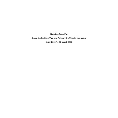 Document preview: Taxi survey questionnaire — Department for Transport, United Kingdom