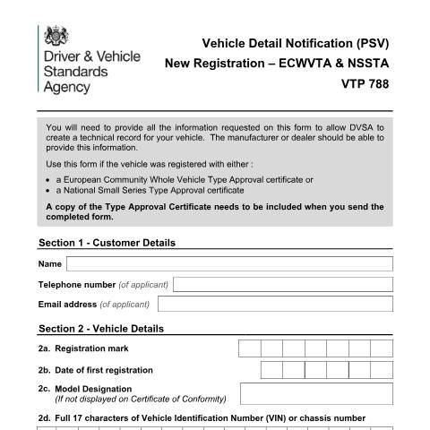 Document preview: Record or change details of a public service vehicle (PSV) with DVSA — Driver and Vehicle Standards Agency, United Kingdom