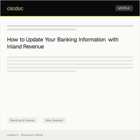 Document preview: Update of Banking Details / Whakahou i ngā korero peeke — Banking & finance, New Zealand