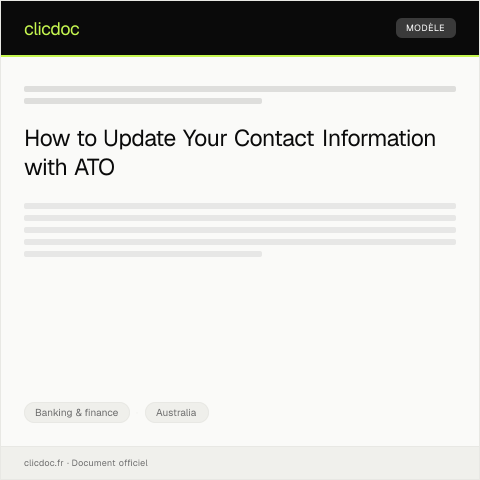 Document preview: Update Contact Details with Financial Institution — Banking & finance, Australia