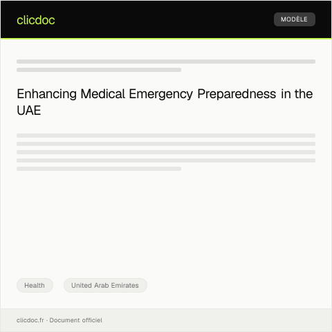 Document preview: Update of Emergency Response Medical Preparedness — Health, United Arab Emirates