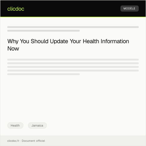 Document preview: Update your health information via the Jamaica Information Service portal — Health, Jamaica