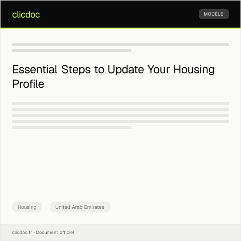 Document preview: Update Housing Profile in Emirates ID System / تحديث ملف السكن في نظام الهوية الإماراتية — Housing, United Arab Emirates