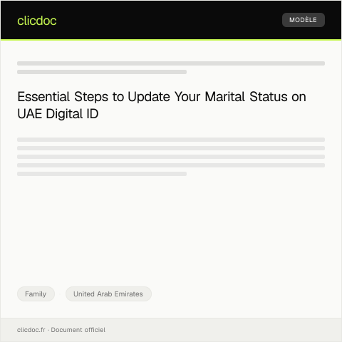 Document preview: Update of Marital Status on UAE Digital ID — Family, United Arab Emirates