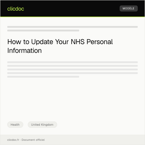 Document preview: Update of NHS Personal Details — Health, United Kingdom