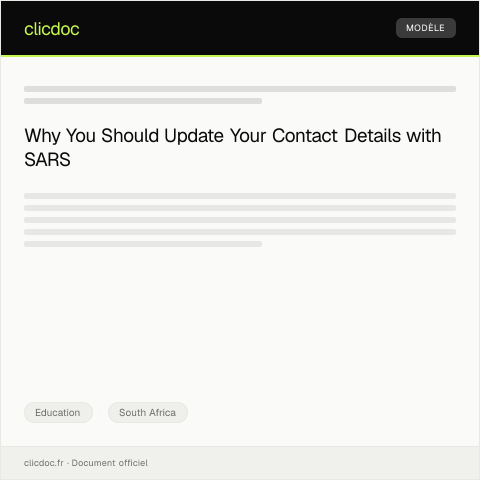 Document preview: Update of Student Contact Details via Online Portal — Education, South Africa