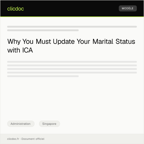 Document preview: Update of Marital Status with ICA — Administration, Singapore