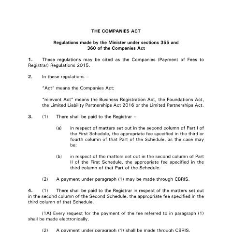 Document preview: UPDATED REGULATION – PAYMENT OF FEES — Regulation / Order, Mauritius (CERFA n°UPDATED-REGULATION-PAYMENT-OF-FEES)