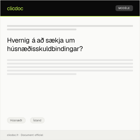 Document preview: Upplýsingar um húsnæðisskuldbindingar — Húsnæði, Ísland