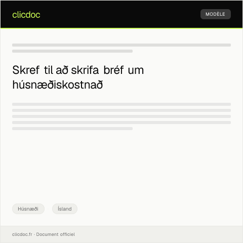 Document preview: Upplýsingar um húsnæðiskostnað — Húsnæði, Ísland