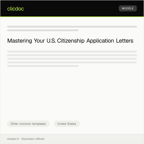 Document preview: U.S. Application for U.S. Citizenship (Form N-400) — Other common templates, United States
