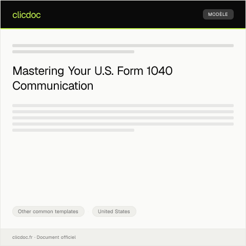 Document preview: U.S. Form 1040 - Individual Income Tax Return — Other common templates, United States