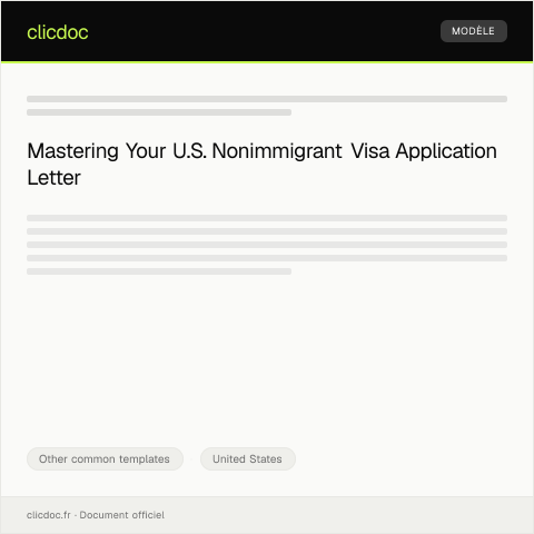 Document preview: U.S. Immigration Application for Nonimmigrant Visa — Other common templates, United States