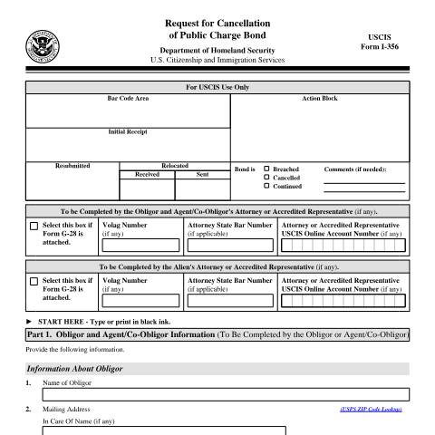 Document preview: USCIS Form I-356 — USCIS, United States (CERFA n°I-356)