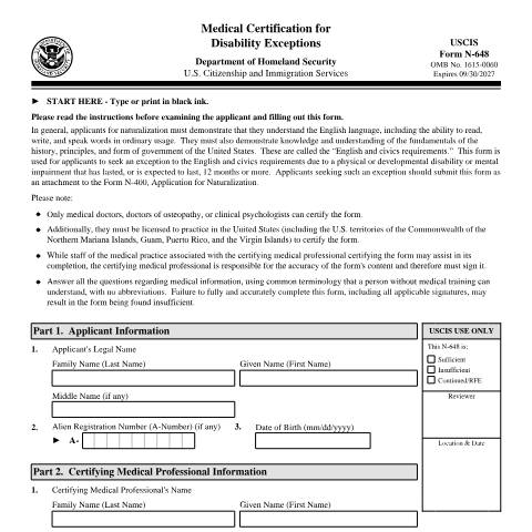Document preview: USCIS Form N-648 — USCIS, United States (CERFA n°N-648)