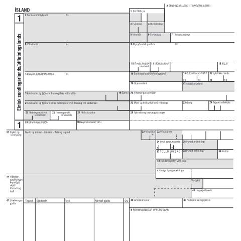 Document preview: .1 Útflutningsskýrsla Leiðbeiningar TS-E2.1 — Tollamál, Ísland (CERFA n°TS-E2)