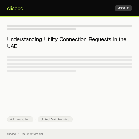Document preview: Letter of Request for Utility Connection — Administration, United Arab Emirates